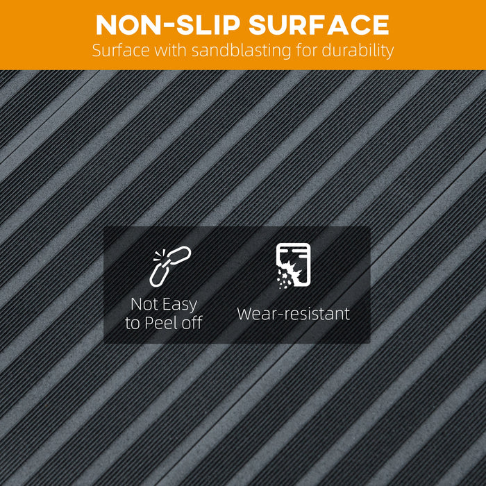 Easycomfort Rampa per Sedia a Rotelle Pieghevole in Alluminio con Deflettori e Adesivi, 122x73.6x5.1 cm, Nero