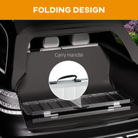 Easycomfort Rampa per Sedia a Rotelle Pieghevole in Alluminio con Deflettori e Adesivi, 122x73.6x5.1 cm, Nero