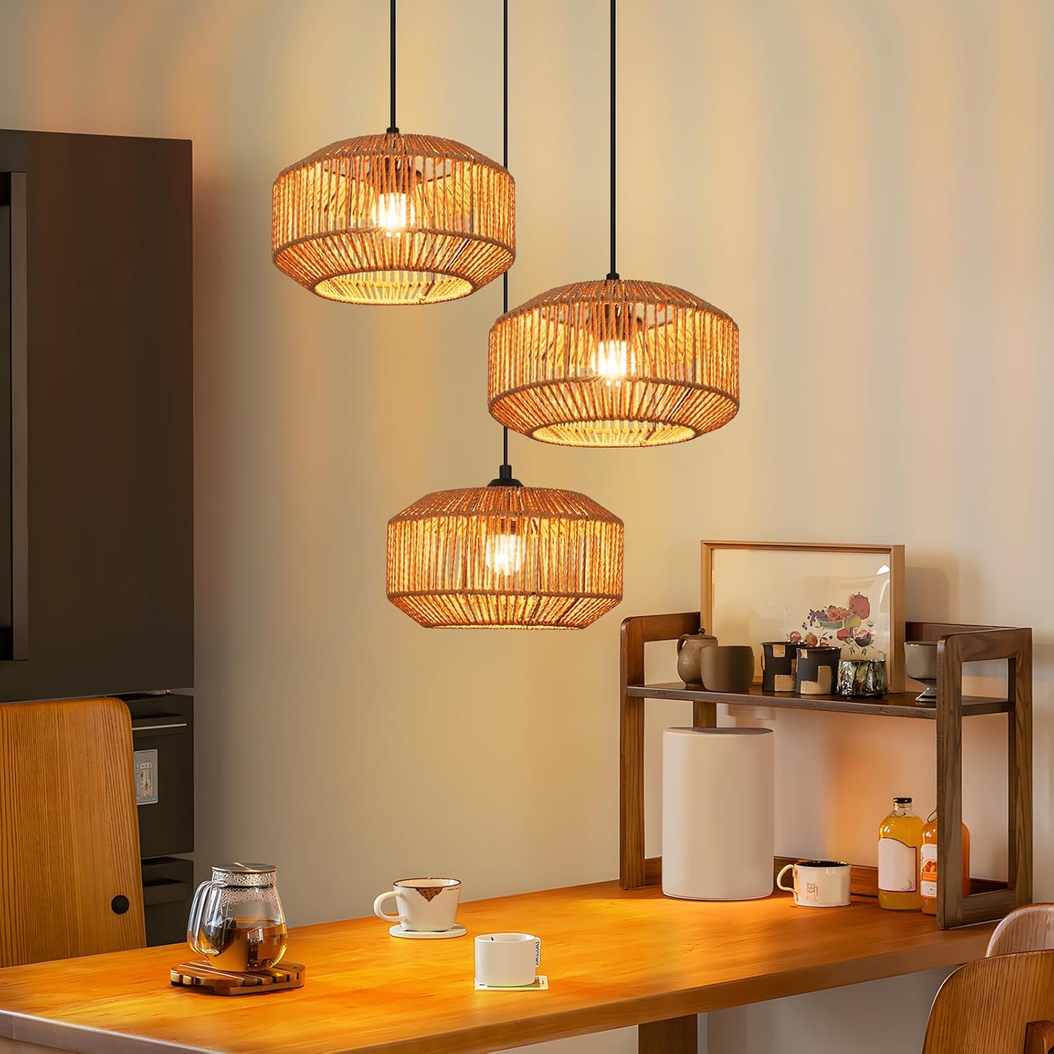 Lampada a sospensione ZMH vintage a 3 luci E27 (lampadina non inclusa)