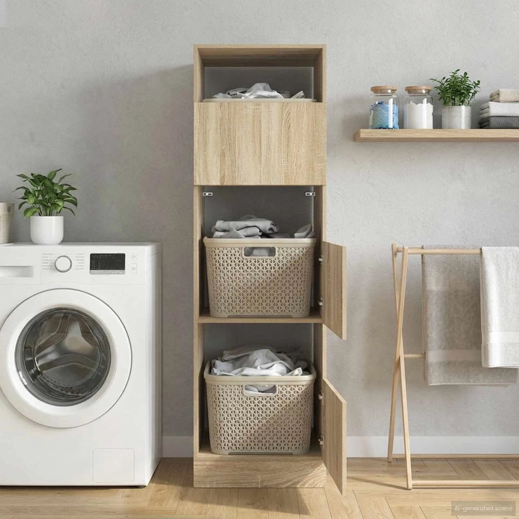 Mobile da lavanderia Sonoma 50 x 68 x 162 cm Legno multistrato 3422794