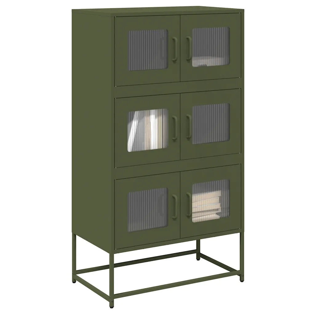 Credenza Verde Oliva 68x39x123 cm in Acciaio