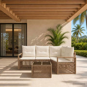 Set Divano da Giardino 5 pz Beige polyrattan 3435708