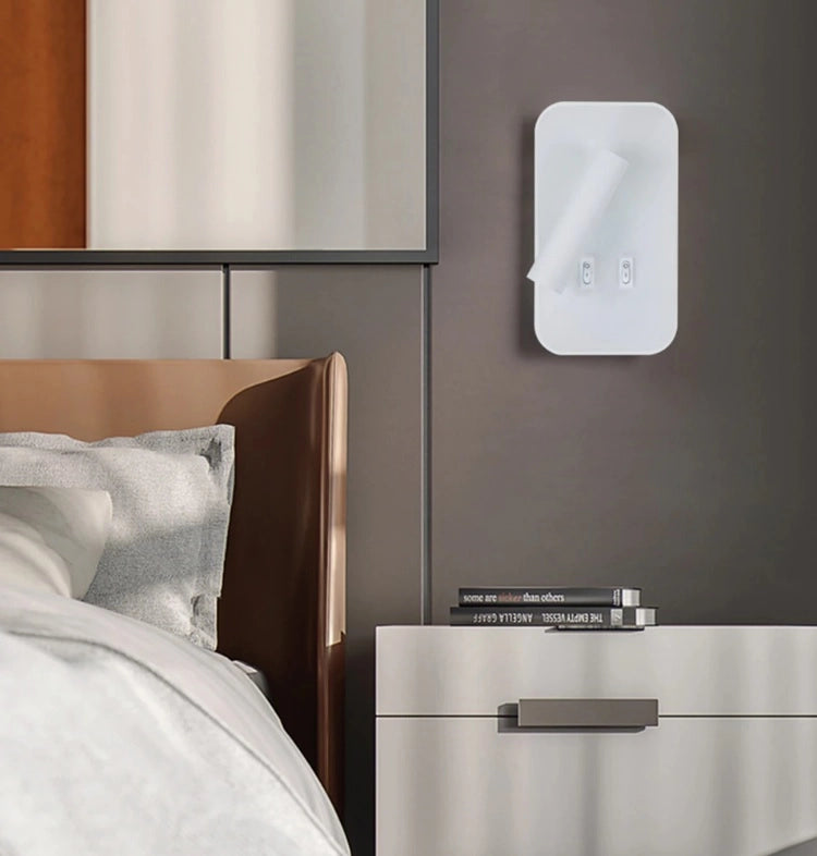 Lampada con doppio led da lettura da parete muro Applique da 6W orientabile per casa hotel b&b con luce bianca fredda 6500K