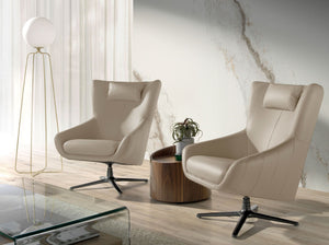 Comodino in noce e acciaio nero