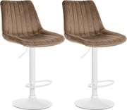 2er Set Barhocker Toni Samt weiЯ