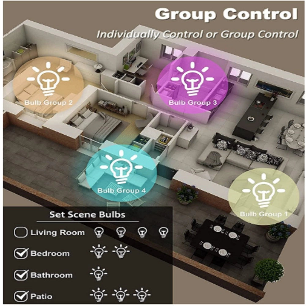 Trade Shop - Lampadina Intelligente A60 10w Led Rgb Cct Dimmerabile Wifi E27 App Alexa Google -