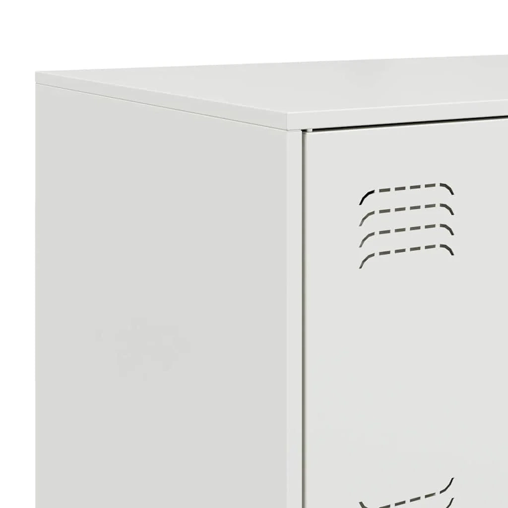 Buffet credenza cassettiera armadio mobile contenitore organizer per cucina soggiorno salotto 67 x 39 x 73 cm acciaio bianco 02_0030387