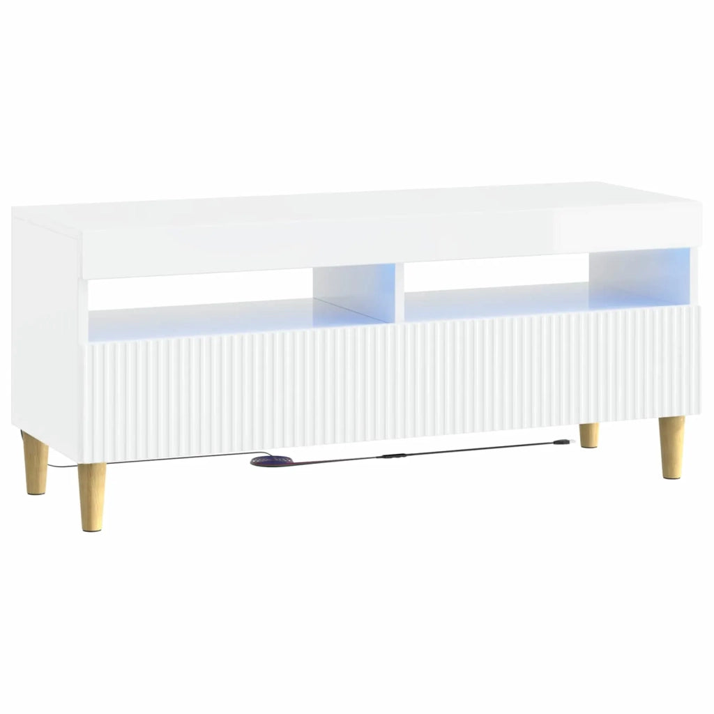 Mobile TV LED a 5 pezzi Bianco Lucido Legno ingegnerizzato 3416600