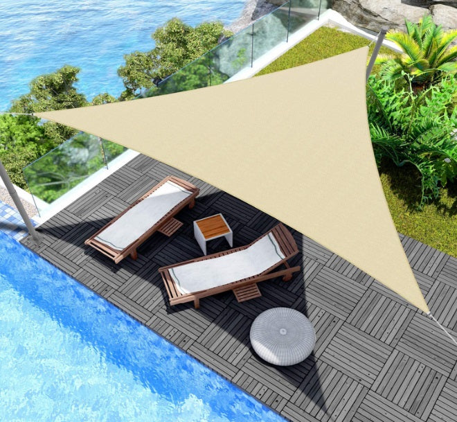 AIO FACTORY Vela ombreggiante impermeabile 3x3x3m Beige - Soluzione per ombrelloni da giardino