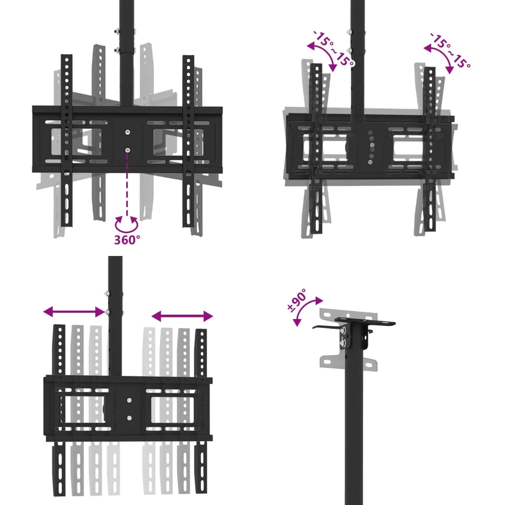 Porta TV a Soffitto-Supporto per TV per Schermo 32"-65" Max VESA 400x400mm 40kg