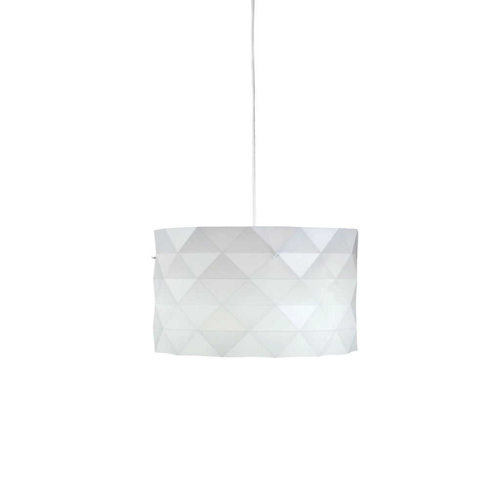 Sospensione Moderna Prisma Polilux ® Bianco E Metallo Cromo 1 Luce E27 D40Cm