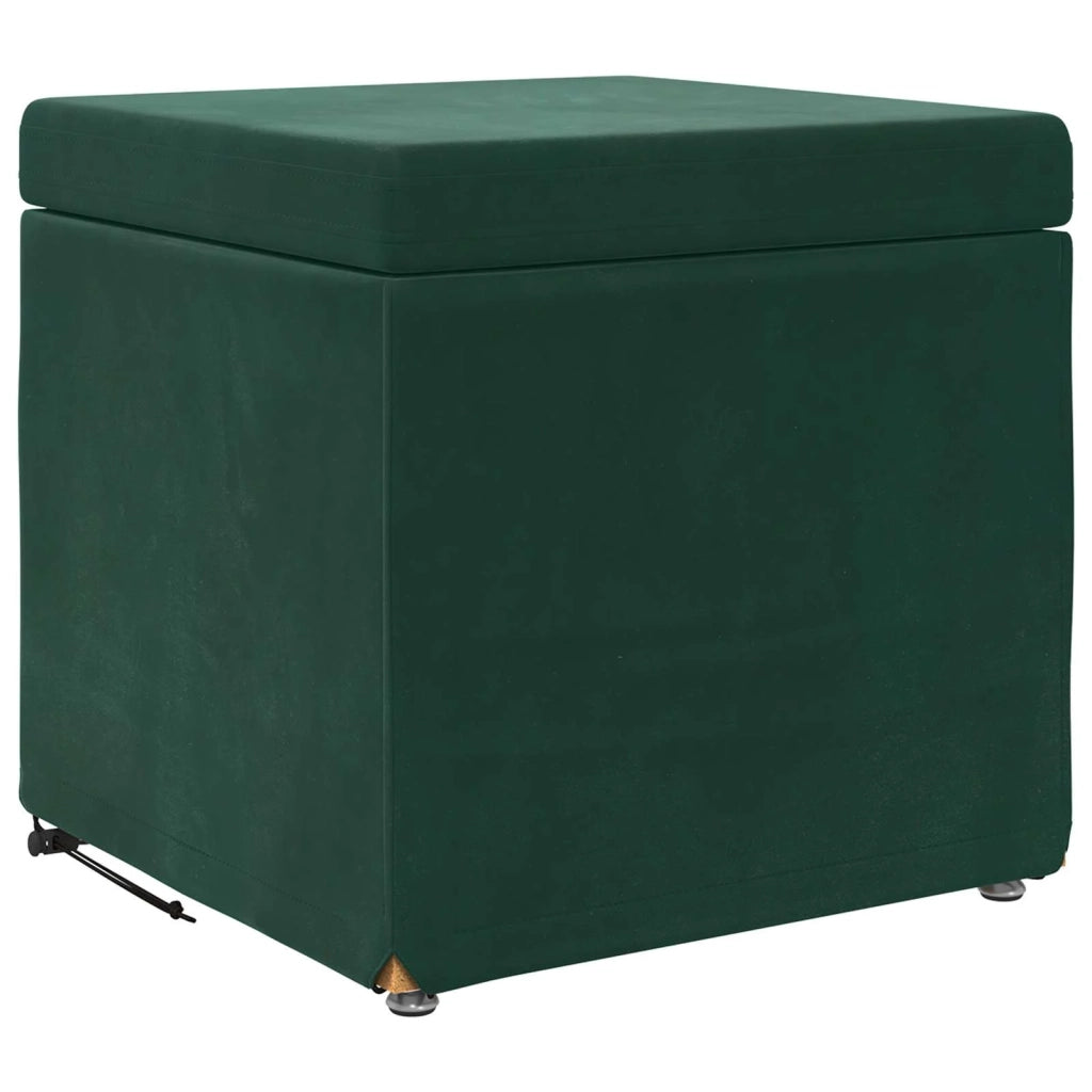 Pouf Verde Scuro 41 x 41 x 40 cm Velluto e Legno Ingegnerizzato