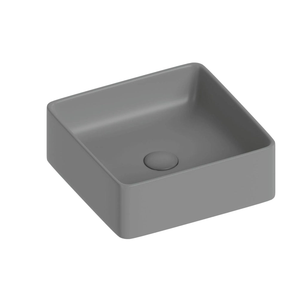 Lavabo d'appoggio quadrato in ceramica da 36x36 cm grigio - Serie Nature