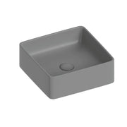 Lavabo d'appoggio quadrato in ceramica da 36x36 cm grigio - Serie Nature