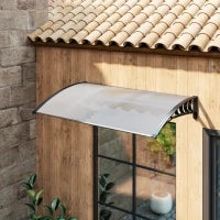 Tenda da Sole Curva con Viti e Bulloni Inclusi, in Policarbonato, PP e Alluminio, 90x150x25 cm