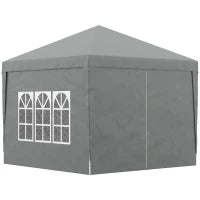 Gazebo da Esterno 3x3 m Pieghevole con 4 Pannelli Laterali, in Acciaio e Tessuto Oxford Grigio Chiaro