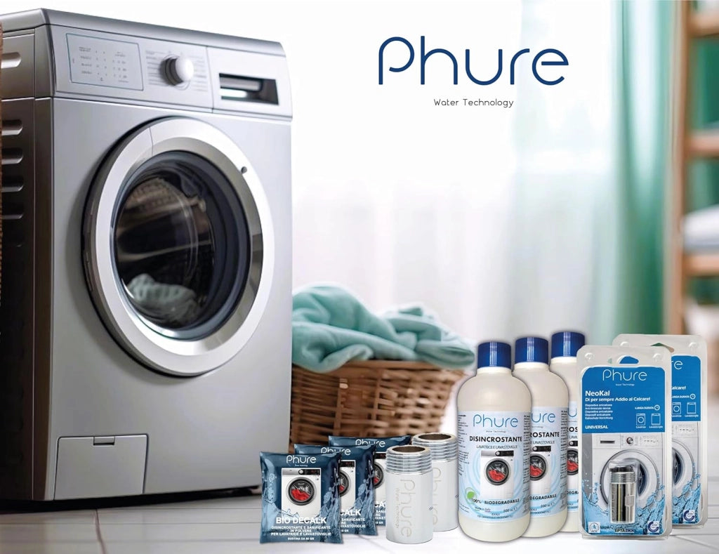 PHURE Decalcificante in Polvere Monodose Detergente Anticalcare per Lavatrice, Lavastoviglie e grandi elettrodomestici, compatibile con tutte le marche, 100% Biodegradabile, Ecologico Made in Italy