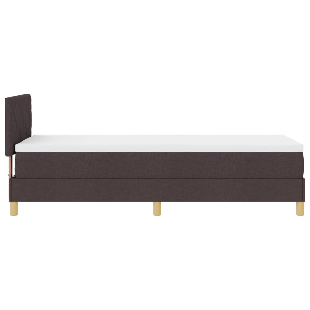 Letto con Box Spring e Materasso & LED Marrone Scuro 80x200 cm Tessuto