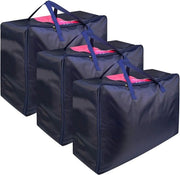 Sacchetto pieghevole per la conservazione, contenitore per abbigliamento con due chiusure a cuore per lenzuola, abbigliamento, coperte, cuscini, coperte 70 x 50 x 30 cm, 3 pezzi