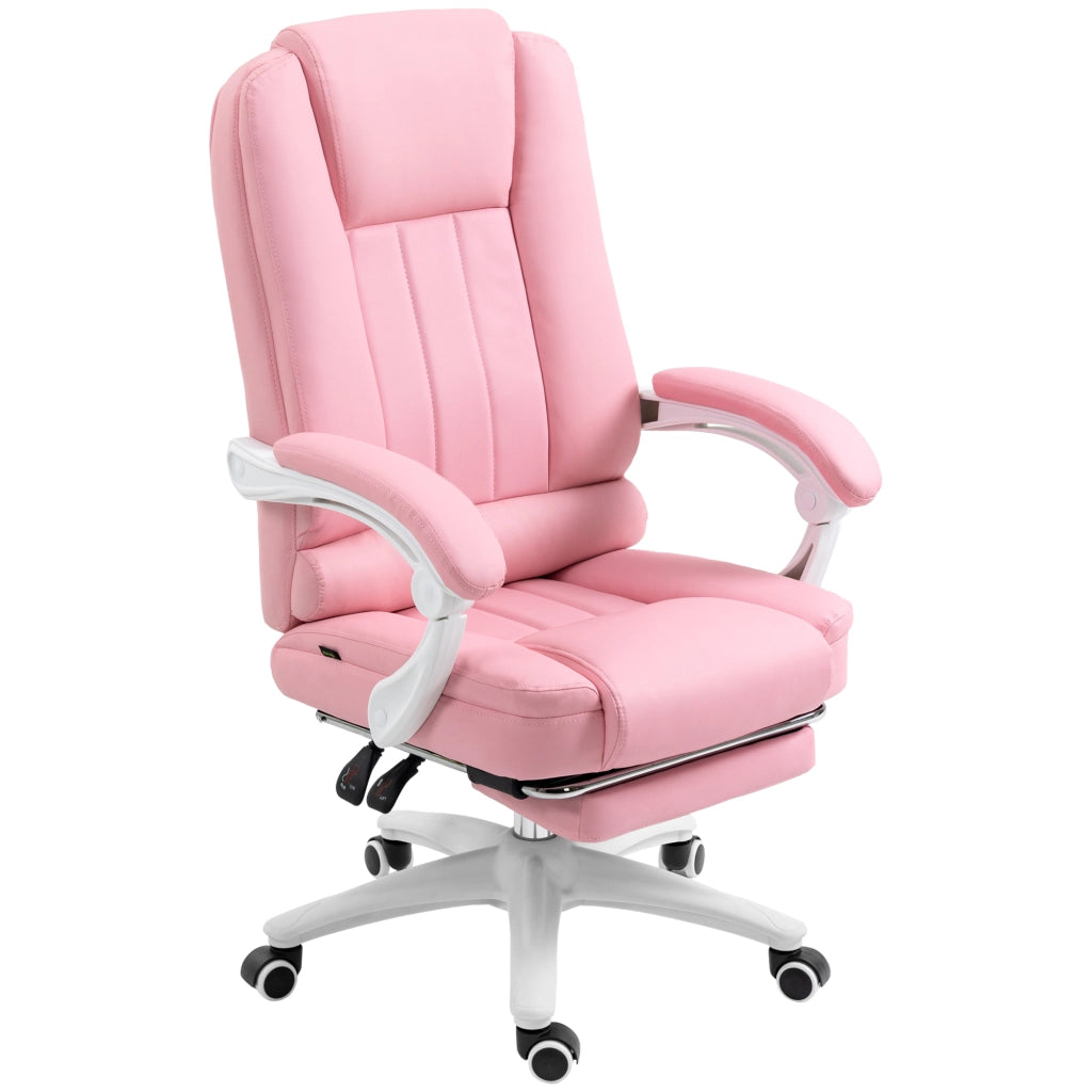 Sedia da ufficio regolabile con poggiapiedi ¨C zephmum ¨C rosa e bianco