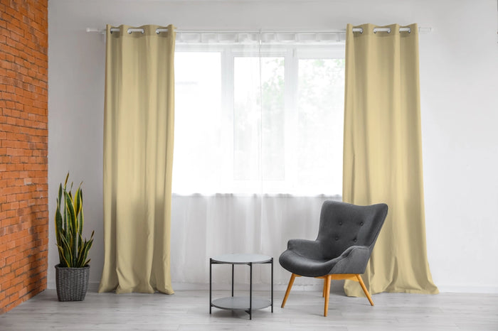 Tenda Semioscurante 140 x 290 Cm Moderne Con Occhielli  Beige - 1 Tenda