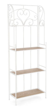 Scaffale 4 Ripiani 59x28x167 cm in Acciaio Guenda Bianco