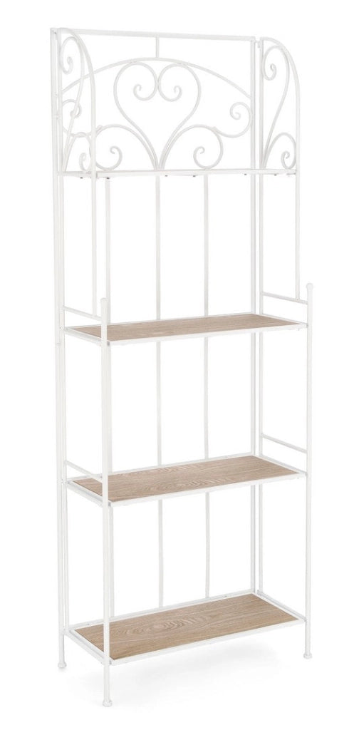Scaffale 4 Ripiani 59x28x167 cm in Acciaio Guenda Bianco