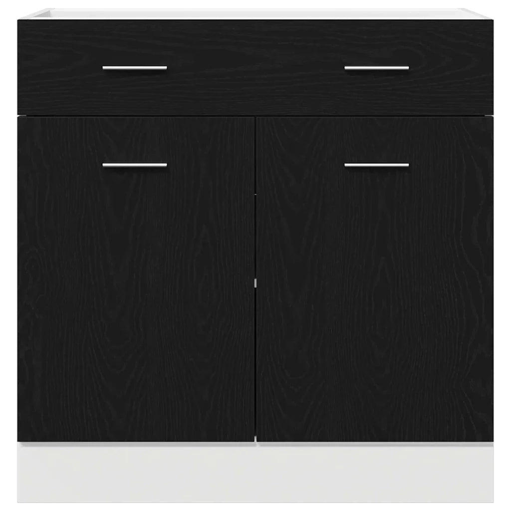 Mobiletto a parete moderno con cassetto e ripiano 80 x 31 x 81 cm pratico contenitore in legno composito di rovere nero 02_0051966