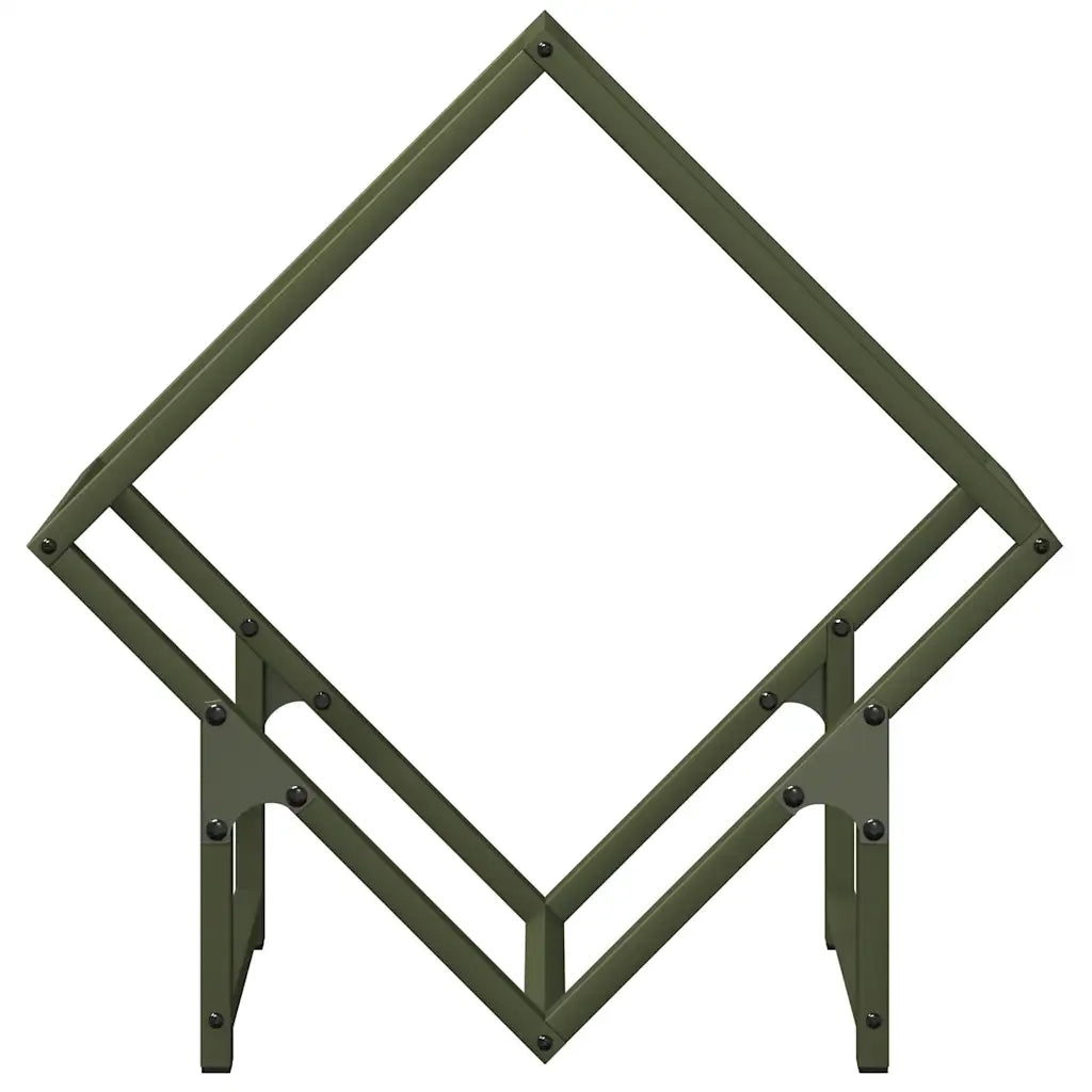 vidaXL Rastrelliera per Legna da Ardere Verde Oliva 50x25x50 cm