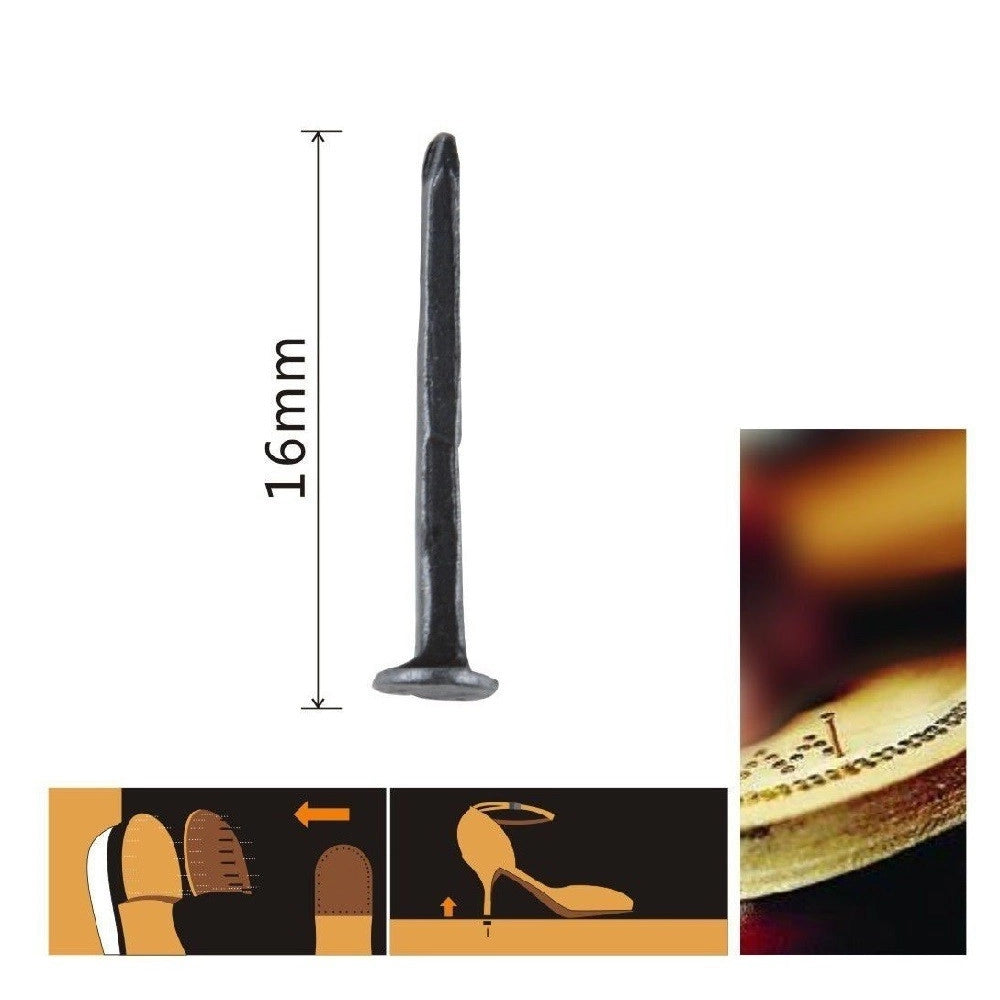 Trade Shop - Set Confezione 60gr Chiodi Per Scarpe 16 Mm Neri Per Riparazioni Calzolaio 90888 -