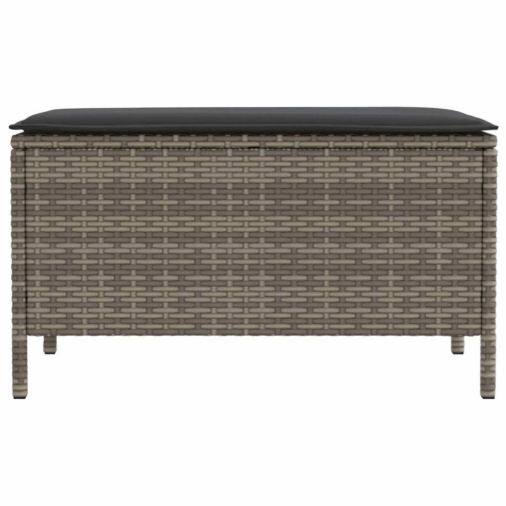 Sedia da giardino-Poggiapiedi da Giardino Grigio e Grigio Scuro 80 x 38 x 45 cm