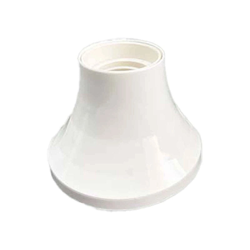 2 Pezzi Portalampade E27 da Parete con Base Dritta in Termoplastico Bianco