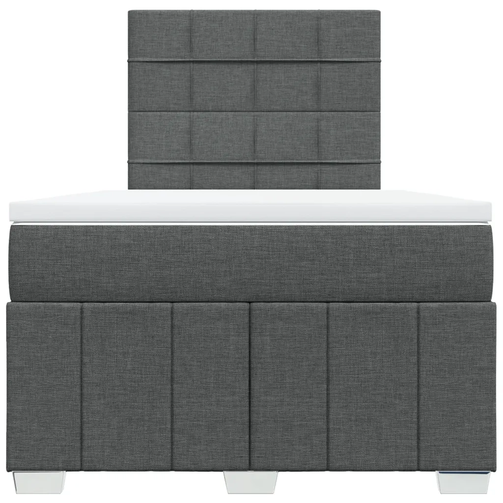 Giroletto a Molle con Materasso Grigio Scuro 120x200 cm Tessuto 3293936