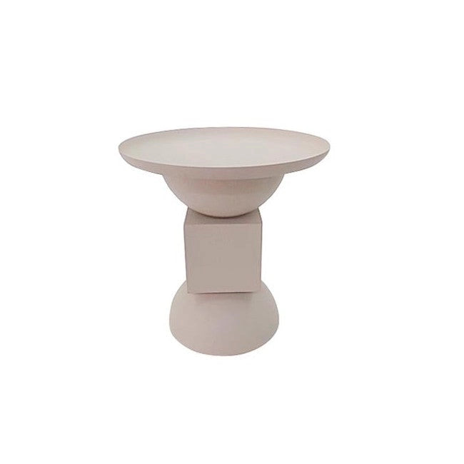 Tavolino Ø 40,5x41,5 cm Alka in Acciaio Beige
