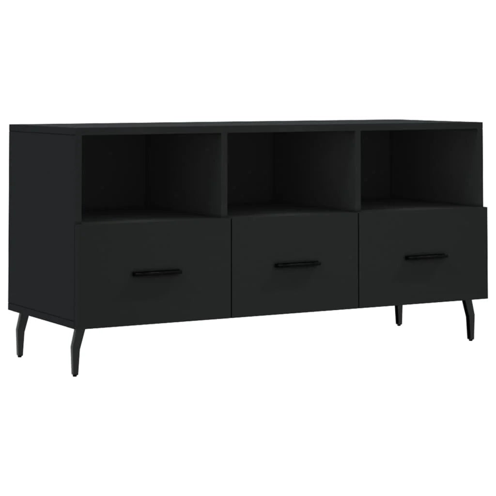 Mobile TV multimediale scaffale TV mobile TV sala da pranzo soggiorno camera da letto 102 x 36 x 50 cm legno ingegnerizzato nero 02_0025608