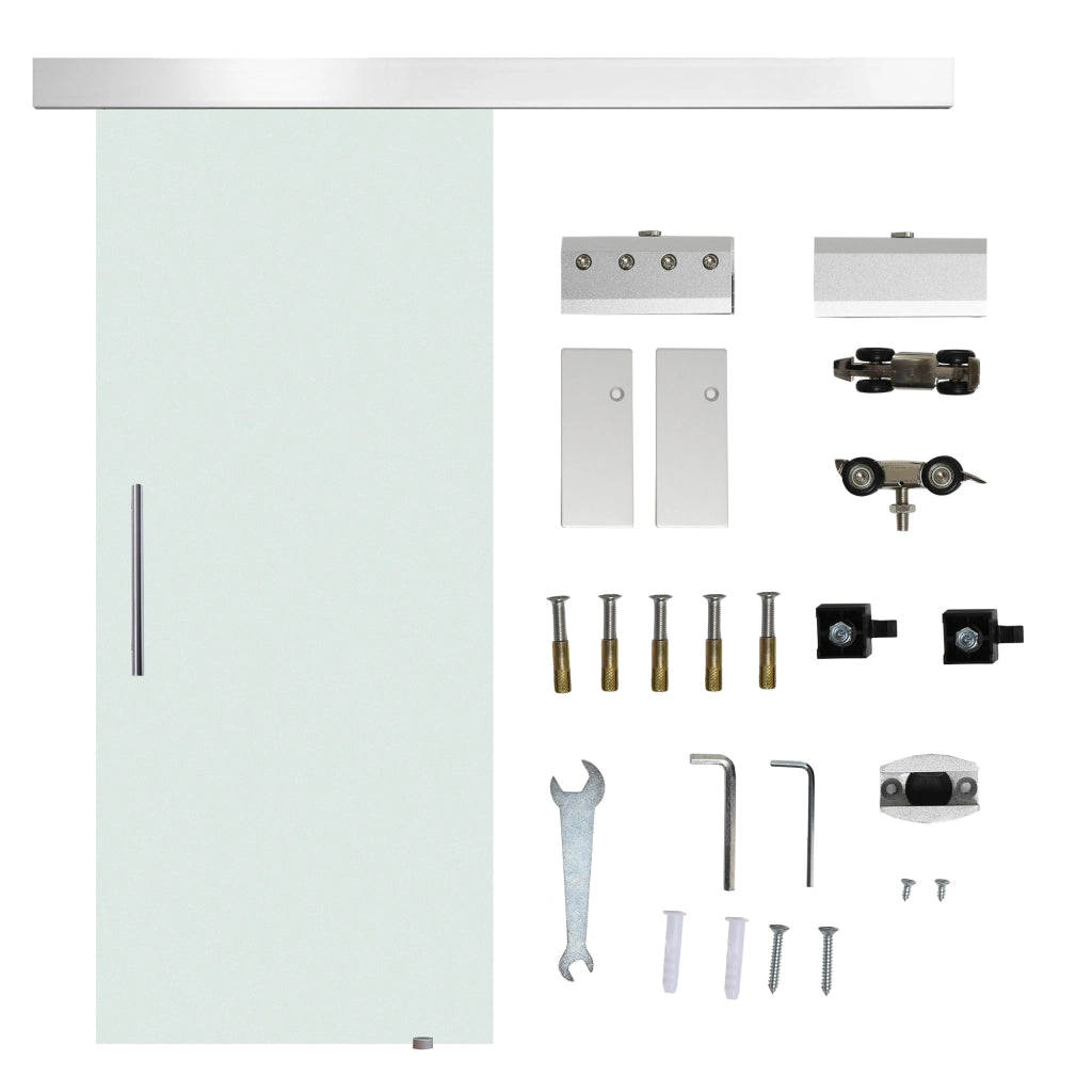 Porta Scorrevoli Interna Vetro Smerigliato con Maniglia ¨C Minimal ¨C 205x77.5x0.8cm