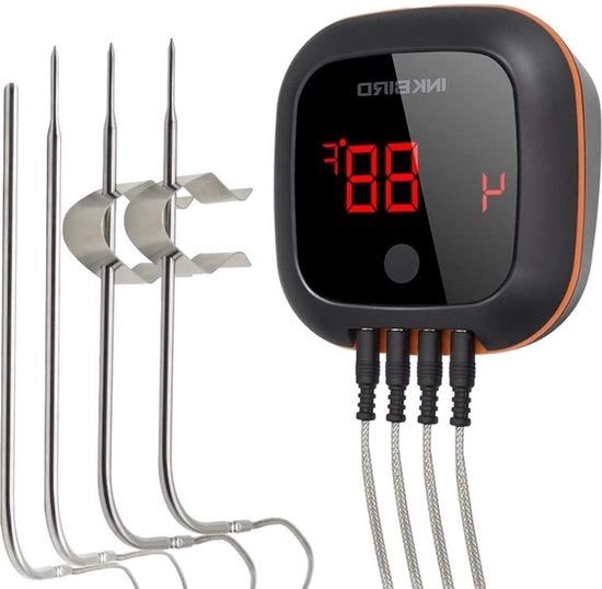 Termometro Bluetooth - 4 Sonde - Caricabile via USB - Per Grigliate e Cucina