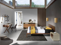 Comodino noce e legno grigio