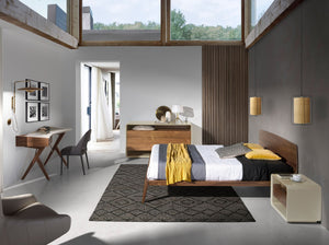 Comodino noce e legno grigio