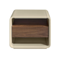 Comodino noce e legno grigio