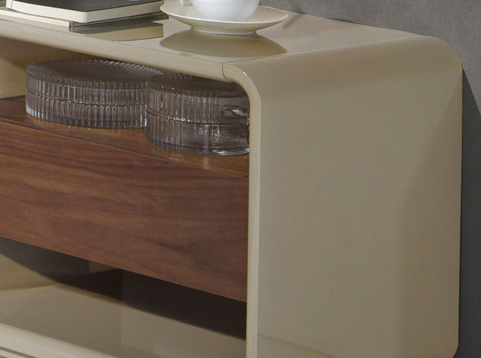 Comodino noce e legno grigio