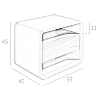 Comodino noce e legno grigio