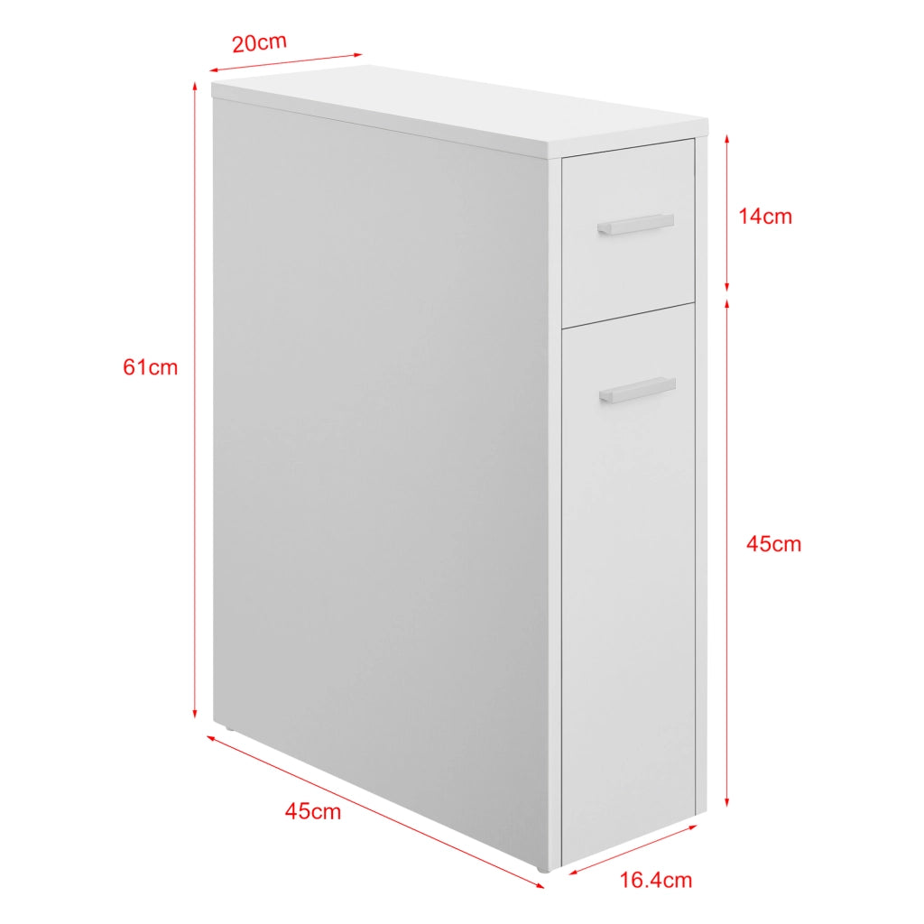 Mobile da Bagno Kauhajoki Salvaspazio con 2 Cassetti 61 x 20 x 45 cm - Bianco [en.casa]