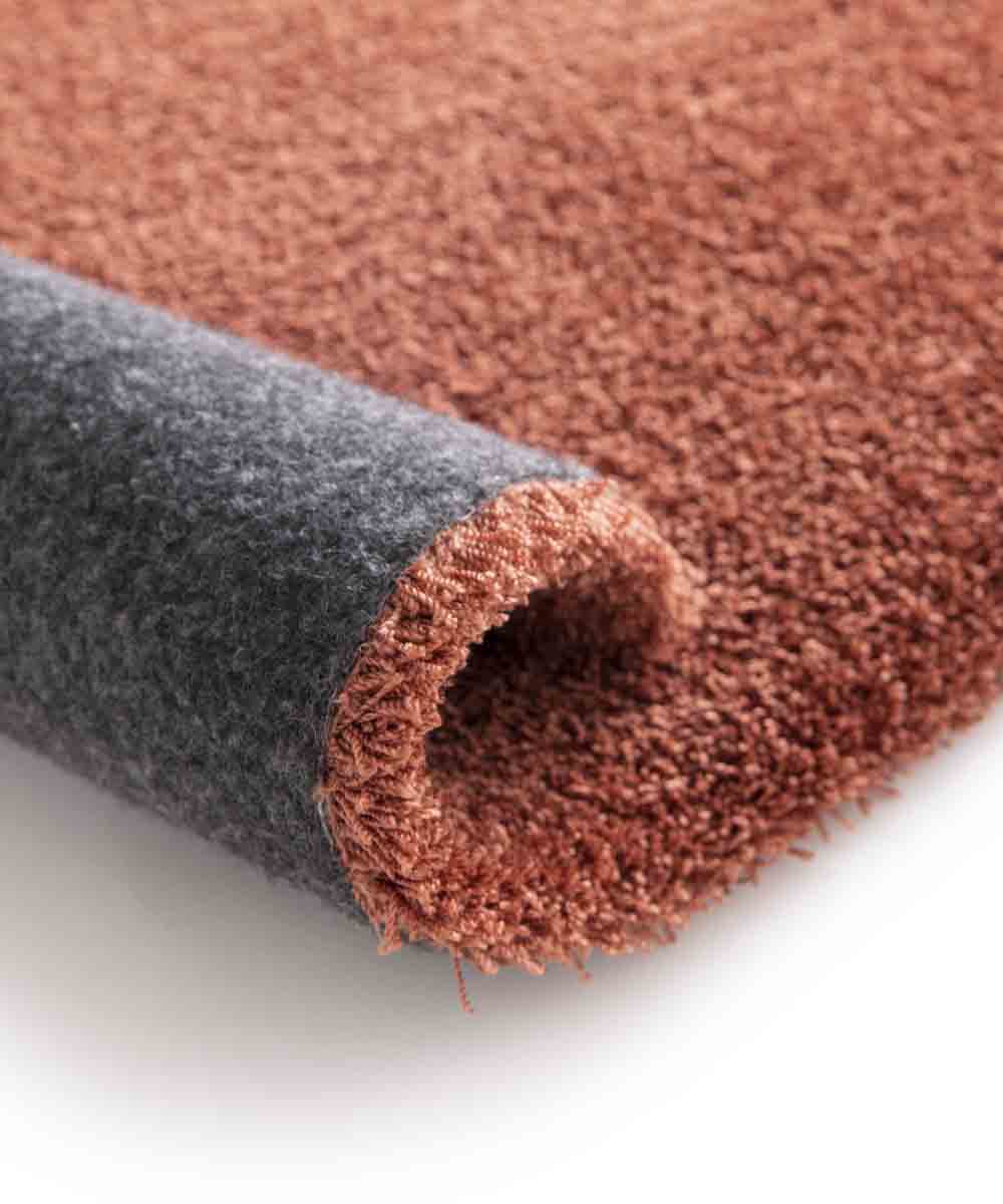 Tappeto FEEL TERRACOTTA tinta unita moderno, pelo morbido resistente e lavabile in lavatrice cm.80x150