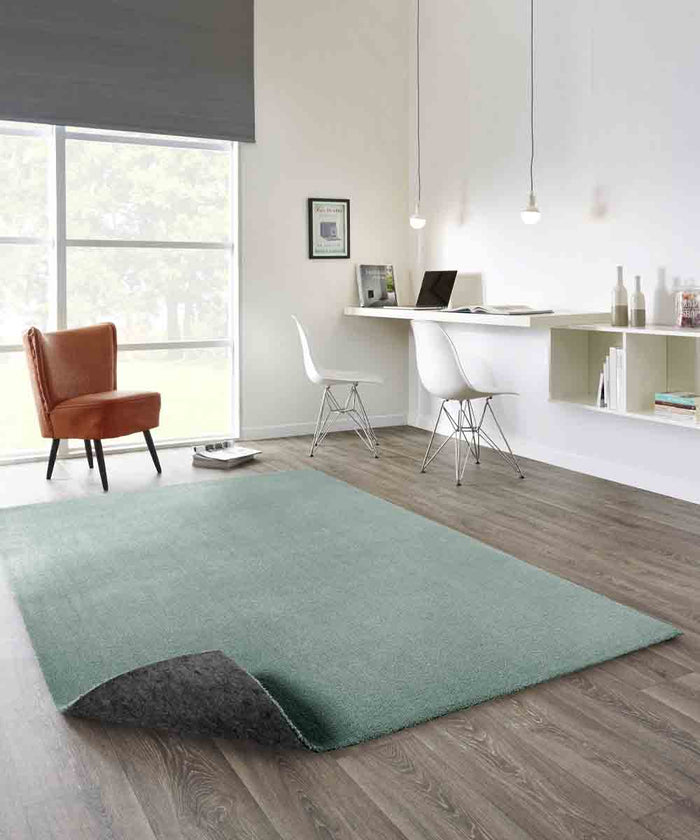 Tappeto FEEL AZZURRO tinta unita moderno, pelo morbido resistente e lavabile in lavatrice cm.120x170