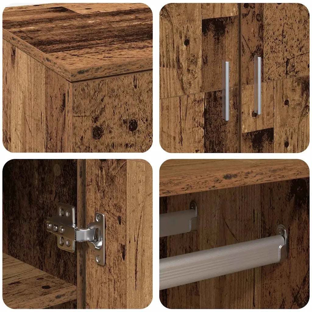 Credenza-Buffet-Armadio da cucina Legno vecchio 80 x 39 x 178 cm Legno multistrato