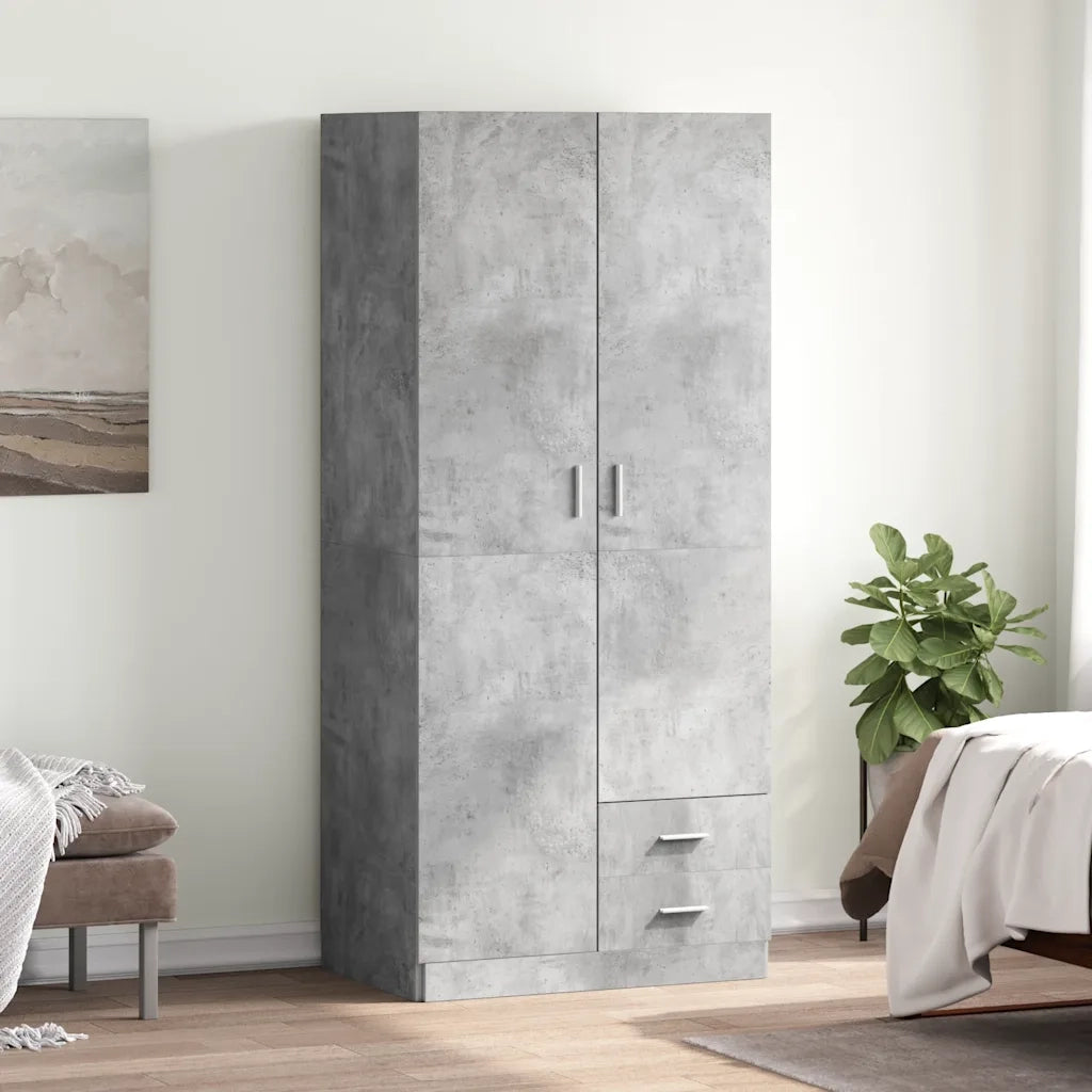 Armadio Grigio Cemento 80x52x180 cm in Legno Multistrato 800643