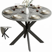 Tavolo da pranzo rotondo pieghevole per 2-6 persone ¨C zephmum ¨C cemento grigio