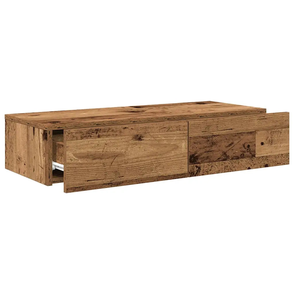 vidaXL Scaffale a Parete con Cassetti Antico 80x33x17 cm in Truciolato