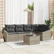 Set di divani con cuscino 6 pcs Grigio chiaro polyrattan 3346732